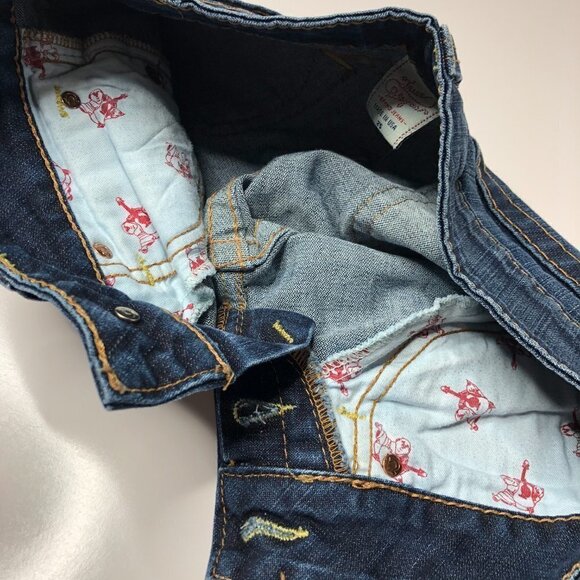 TRUE Religion Lexi 90s Low Rise Button Fly Slim Bootcut Blue Denim Jeans SIZE 25 - Picture 8 of 16